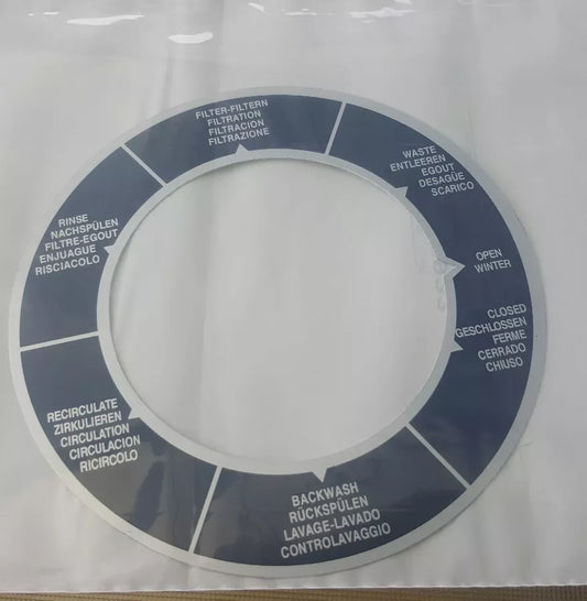 Astral Praher Label decal replacement for multi port valve 50mm filter.