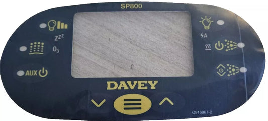 Overlay Decal For Davey Spa Quip SpaPower SP800 Touchpad Racetrack