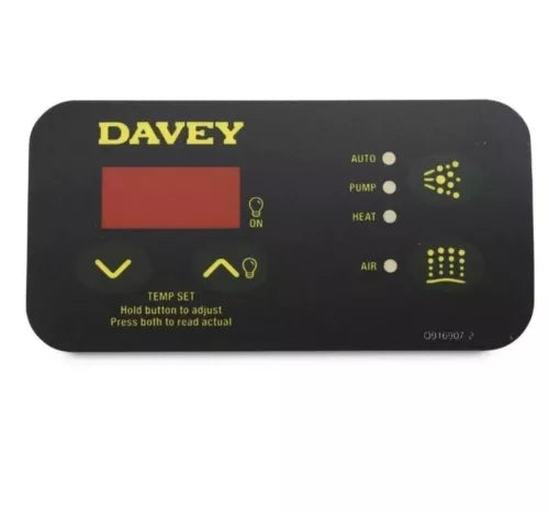 Overlay Decal For Davey Spa Quip SpaPower SP400 500 600 601 Touchpad Rectangle