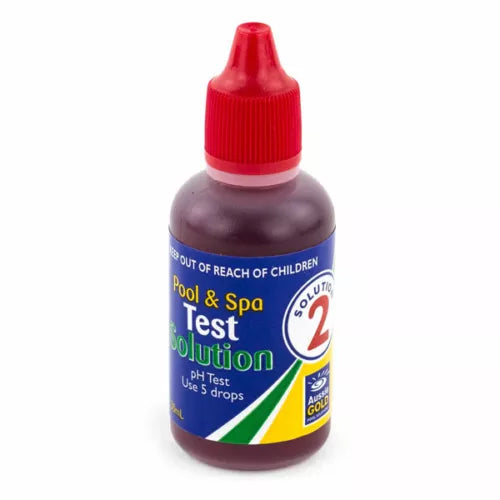 3 X Aussie Gold PH Test Solution NO.2 - Suits 4in1 Pool Spa Test Kit bottles